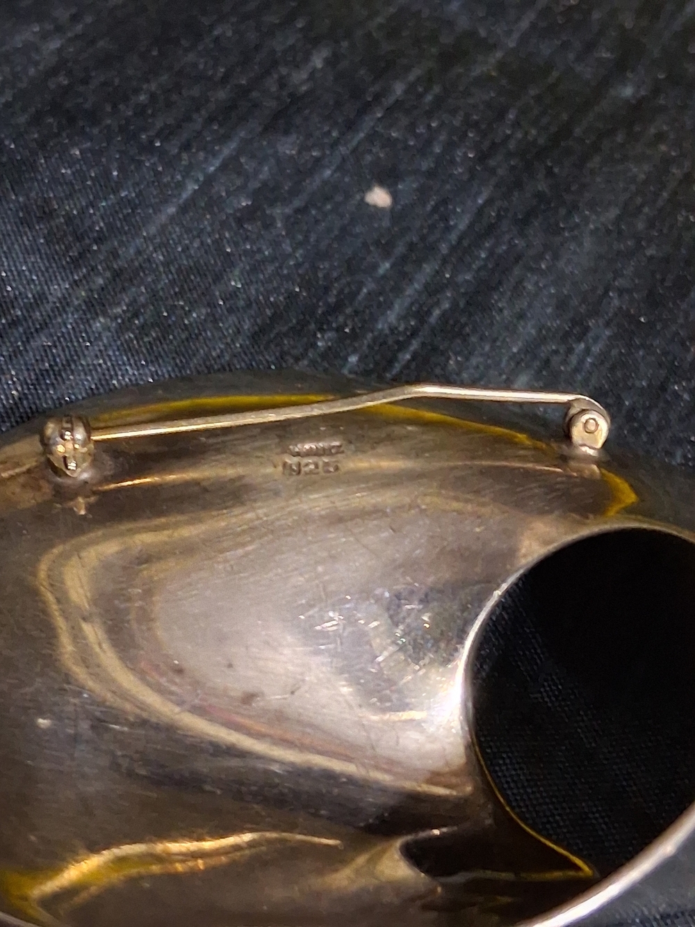 Vintage Sterling Silver Modernist Möbius Swirl Brooch Pin Georg Jensen Style - Picture 7 of 8